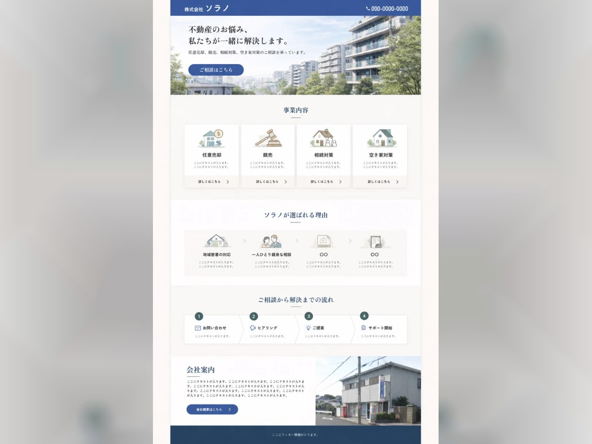不動産会社のWebデザイン提案｜未採用サンプル